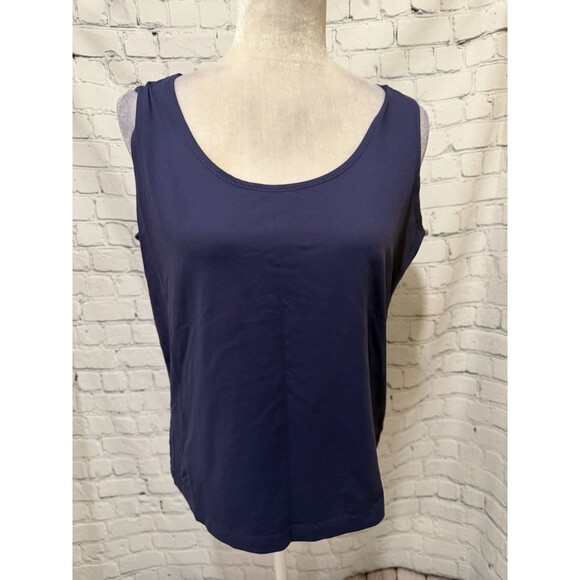 Chico's Tops - Chico's Women's Navy Blue Microfiber Sleeveless Tank Top - 2/US L